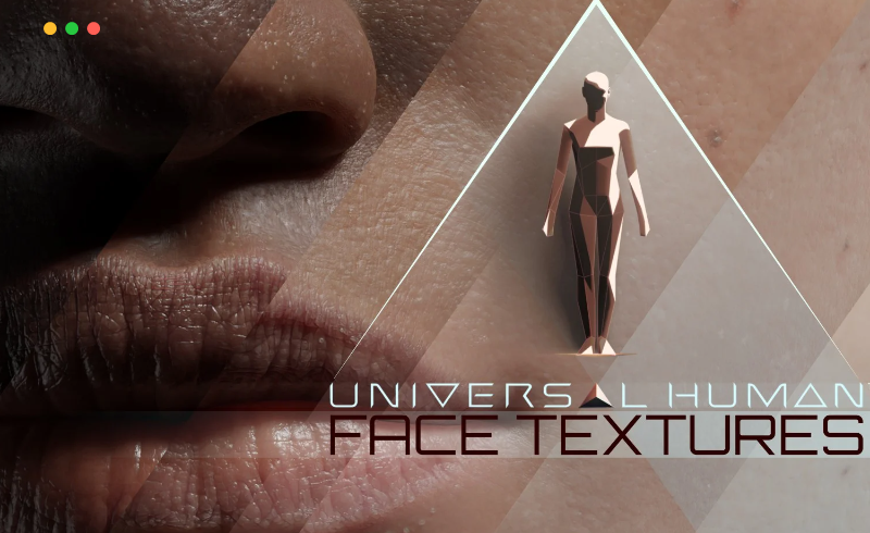 Blender插件 – 人类皮肤纹理贴图 Universal Human Face Textures