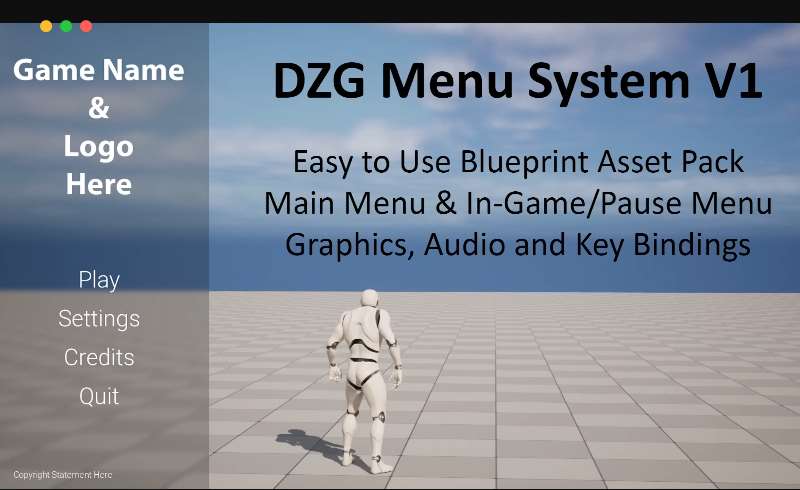 【UE5】菜单系统 DZG Menu System