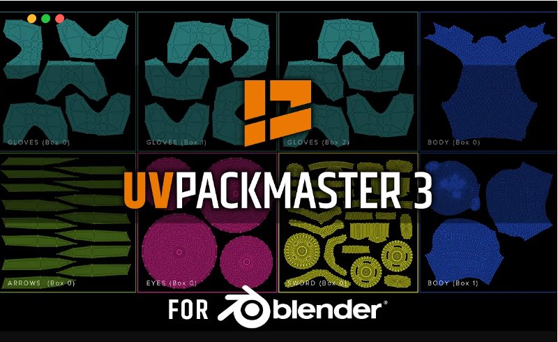 Blender插件 – UV拆分插件 UVPackmaster 3 PRO