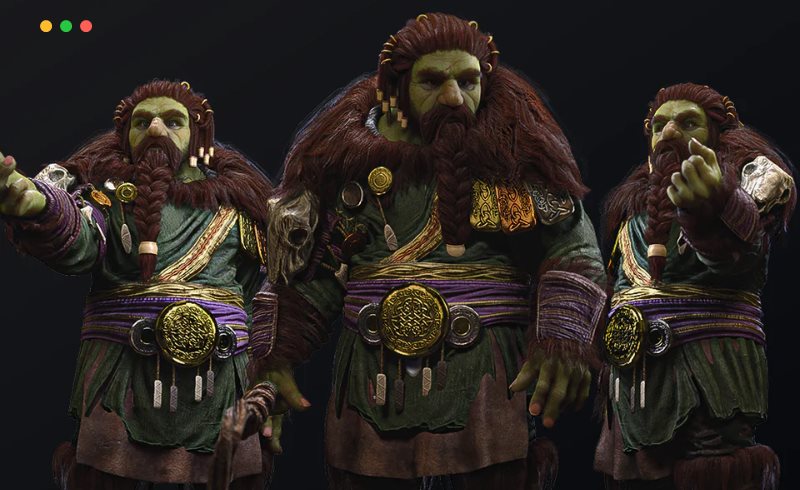 【UE5】德鲁伊矮人 Druid – Male Dwarfs – Fantasy Dwarf Collection