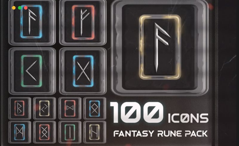 Unity – 100 个幻想符文图标包 100 Fantasy Rune Icons Pack