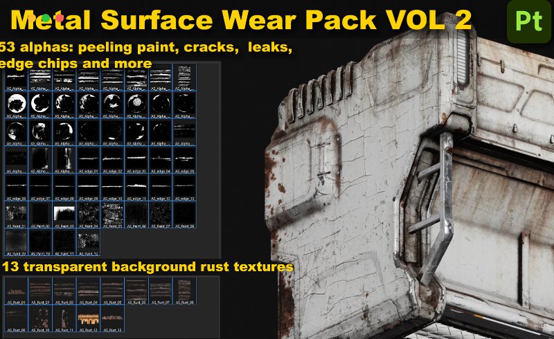 金属表面磨损资产 Metal Surface Wear Pack VOL 2