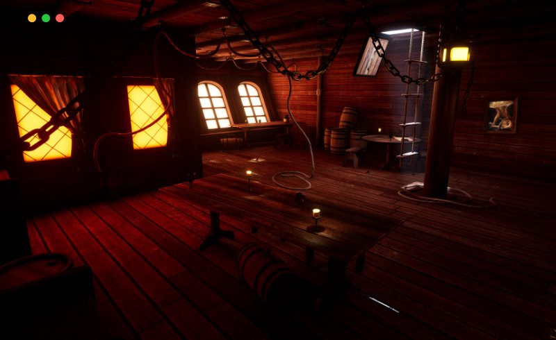 【UE4/5】海盗船舱资产 Pirate Ship Cabin