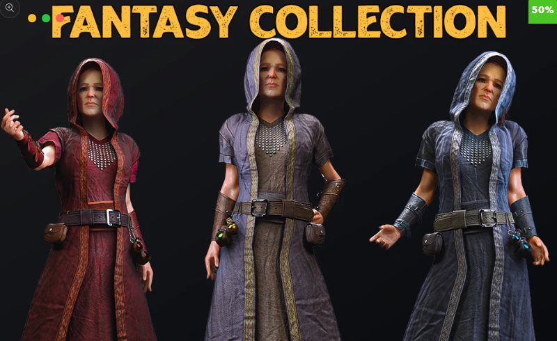 【UE5】模块化女巫 Modular Sorceress – Female Humans – Fantasy Collection
