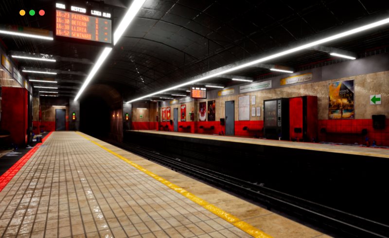 【UE4/5】模块化地铁站 Metro Station Modular Pack