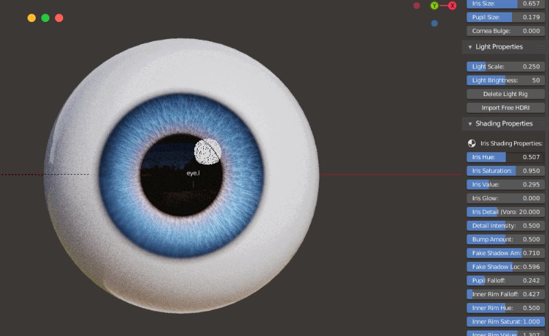 Blender插件 – 眼球生成器插件 Danny Mac Eye Designer