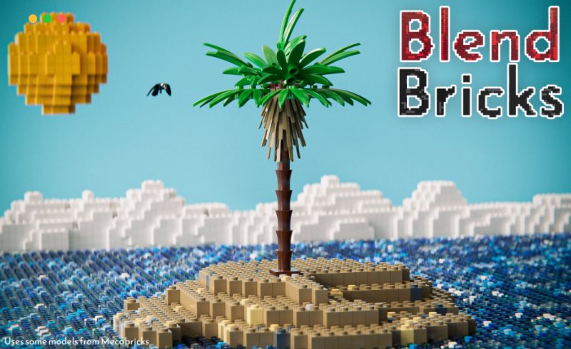 Blender插件 – 乐高积木模型模拟资产预设 Blendbricks V2 – Photorealistic Abs Plastic Lego