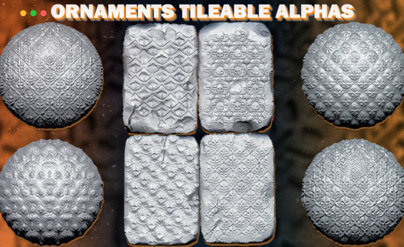 31 种装饰品置换贴图 Ornaments Tileable Alphas