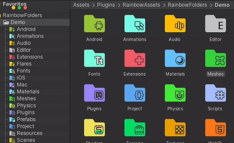 Unity插件 – 彩虹文件夹 Rainbow Folders 2