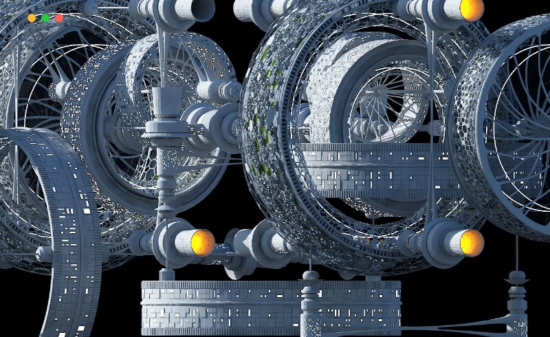 模型资产 – 太空科幻空间站 Space Colony