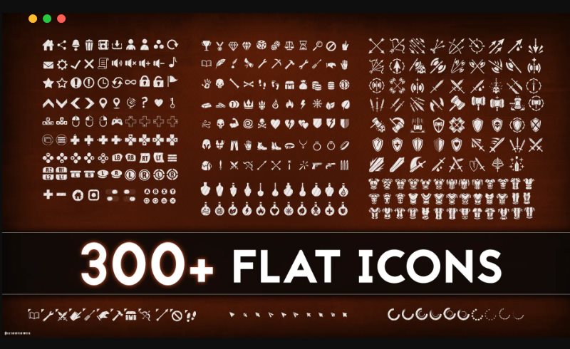 【UE4/5】300 种平面图标 300+ Flat Icons