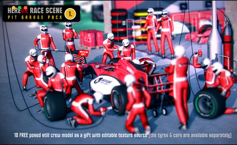 Unity – 赛车场景 Pit Garage Pack 01 – HereVR Race Scene