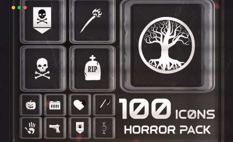Unity – 100 个恐怖图标包 100 Horror Icons Pack