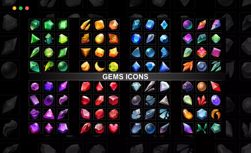 Unity – 宝石图标 Gems Icons