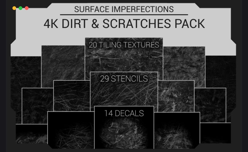 污垢划痕纹理 Surface Imperfections – Dirt & Scratches Pack