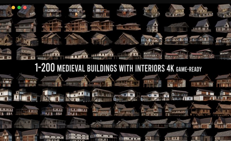 模型资产 – 古老中世纪房屋建筑包 OLD MEDIEVAL HOUSES BUILDINGS PACK