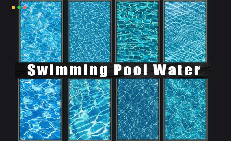 14 个可平铺的无缝游泳池水纹理 14 Tileable Seamless Swimming Pool Water Textures