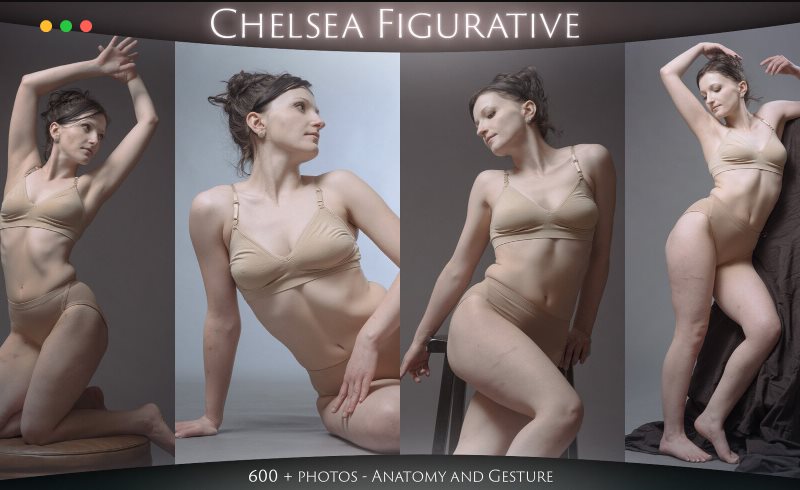 600 张女性素描姿势参考照片 Chelsea Figurative