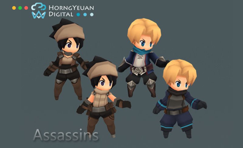 Unity – 卡通刺客 Toon Assassins (Male + Female)