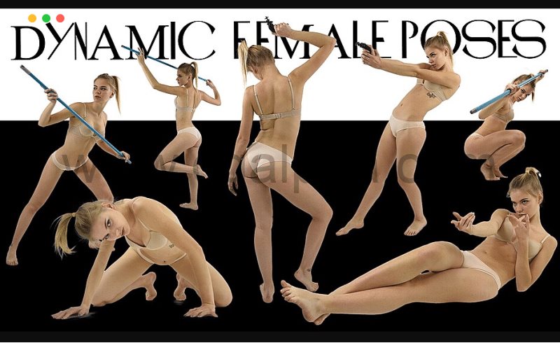 500 个女性动态姿势参考图片 500 DYNAMIC FEMALE POSES