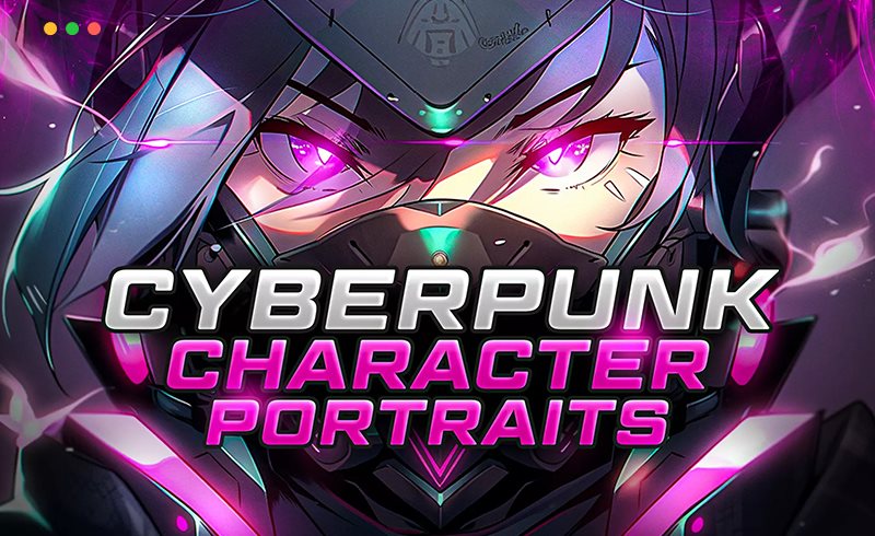 动漫赛博朋克人物角色 Anime Cyberpunk Character Portraits