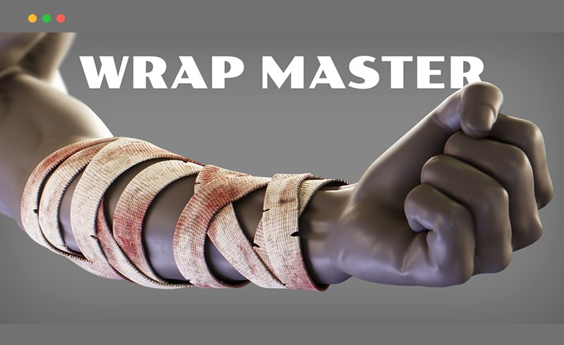 Blender插件 – 绳子绷带模型包裹插件 Wrap Master
