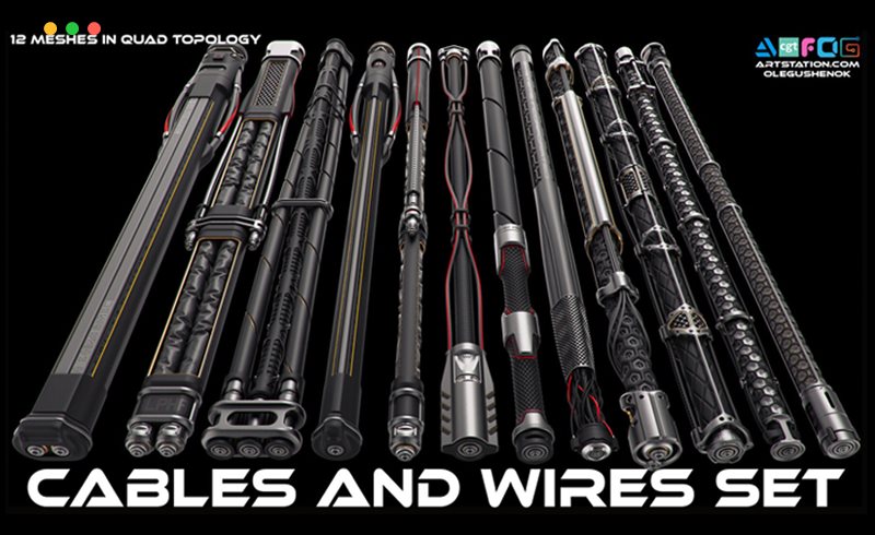 模型资产 – 电线电缆套装 Wires and Cables set