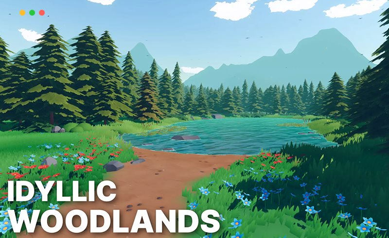 Unity – 风格化奇幻游戏环境 Idyllic Woodlands – Stylized Fantasy RPG Environment