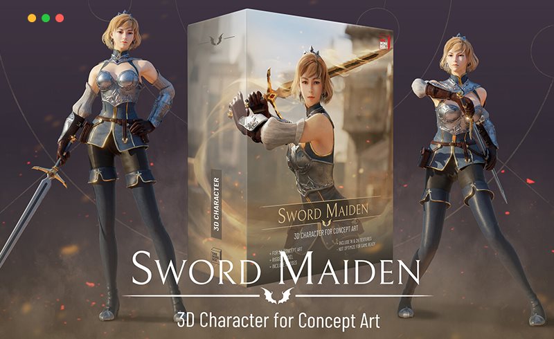 模型资产 – 剑姬 Sword Maiden – 3D Character for Concept Art