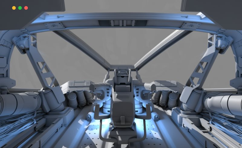模型资产 – 太空飞船驾驶舱 Spaceship cockpit