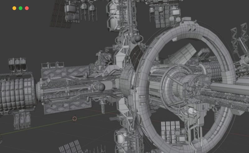 模型资产 – 高精度空间站3D模型 international space station