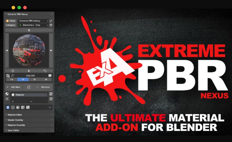 Blender插件 – 材质库插件 Extreme Pbr Nexus