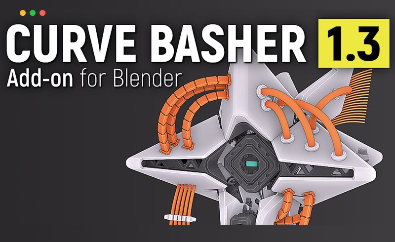 Blender插件 – 贝塞尔曲线阵列插件 Curve Basher For Blender