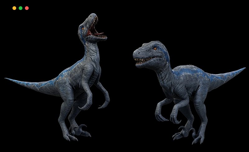 模型资产 – 侏罗纪迅猛龙 Blue Raptor
