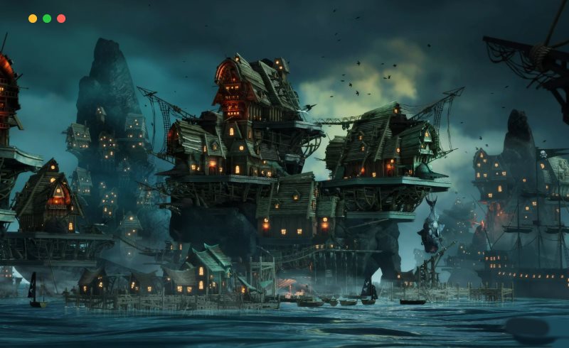 Unity – 模块化海盗港口城市 Stylized Pirate Port City (Modular)
