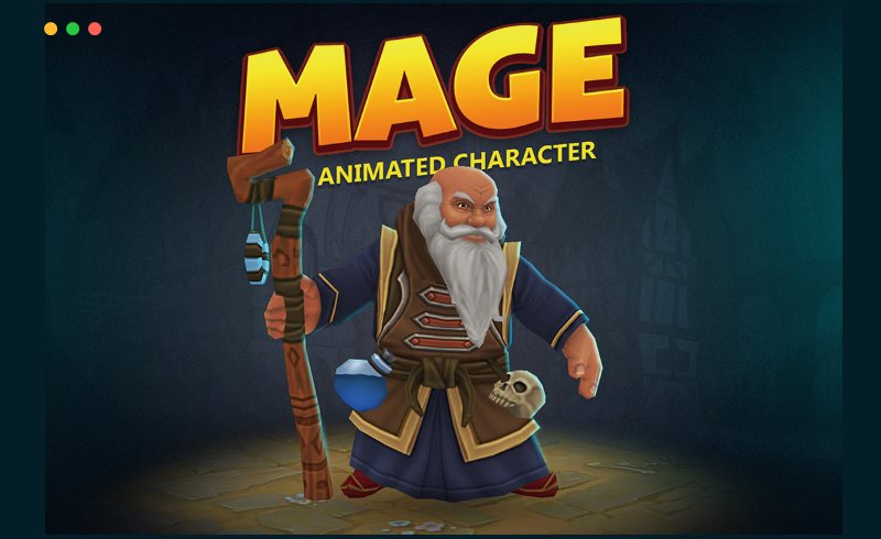 Unity角色 – 法师动画角色 Mage animated character