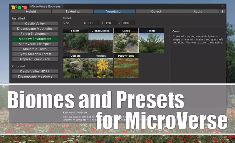 Unity – 生物群落和预设 Biomes and Presets for MicroVerse