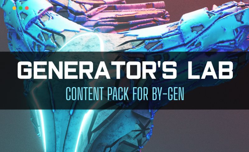 Blender插件 – 实验性效果插件 The Generators Lab (By-Gen Content Pack)