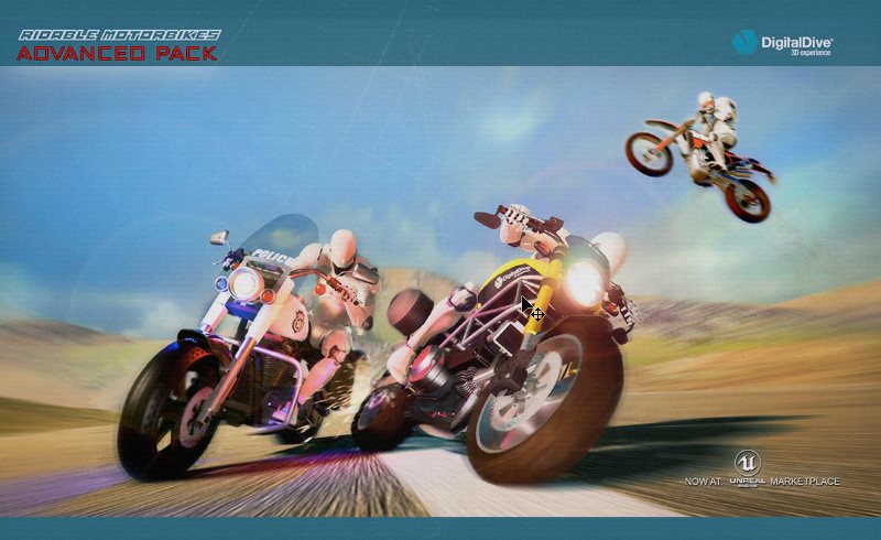 【UE5】多人游戏可骑行的摩托车 Ridable MotorBikes: Multiplayer Advanced Pack