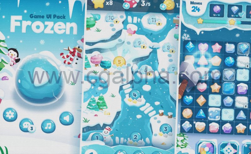 Unity – 游戏GUI资产包 Frozen GUI Pack