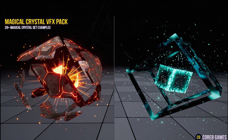 【UE5】魔法水晶视觉特效包 Magical Crystal VFX Pack