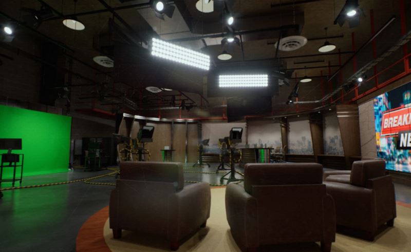 【UE5】虚拟演播室 News Studio – Environment for VR, News Reports or Backdrops