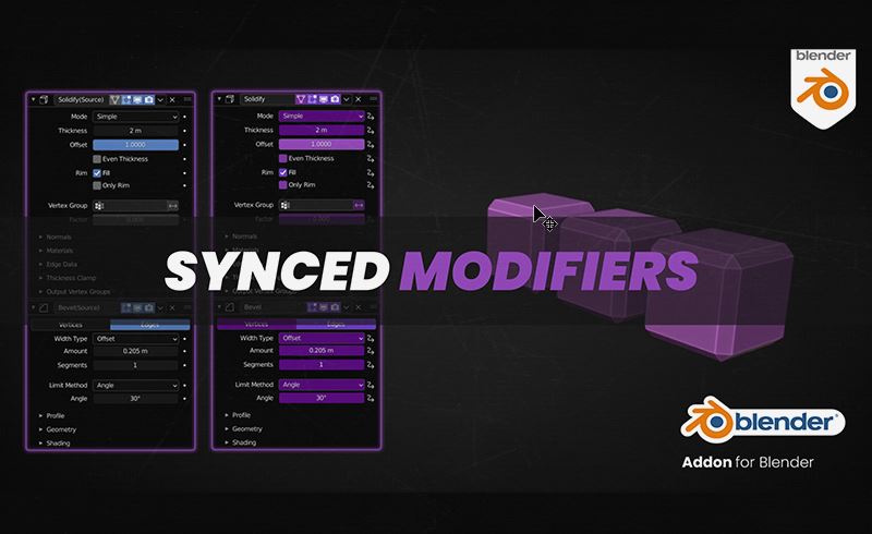 Blender插件 – 同步修改器 Synced Modifiers