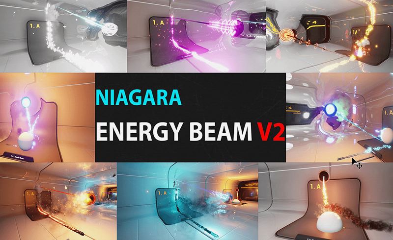 【UE4/5】能量光束特效 Niagara Energy Beam Pack V2
