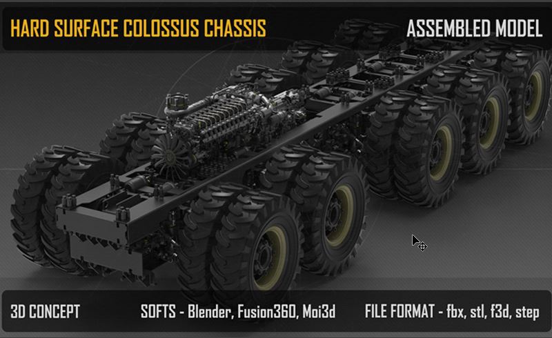 硬表面汽车底盘模型 Hard Surface Colossus Chassis
