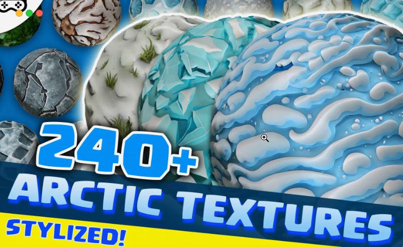 Unity纹理 – 240 多种风格化的北极纹理 240+ Stylized Arctic Textures