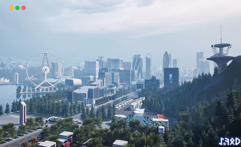 【UE5】未来城市 A Futuristic City – LAKE TOWN