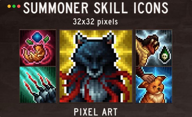 召唤师技能图标包 Summoner 32×32 Skills RPG Icon Pack