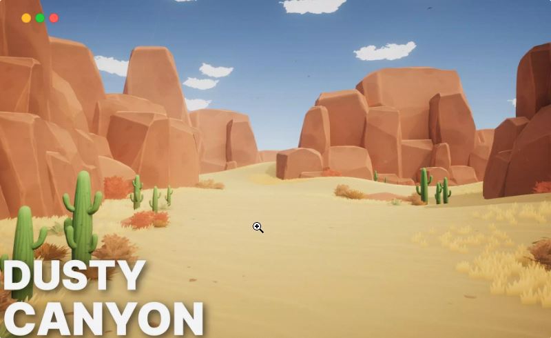Unity环境 – 风格化峡谷游戏环境 Dusty Canyon – Stylized Fantasy RPG Environment