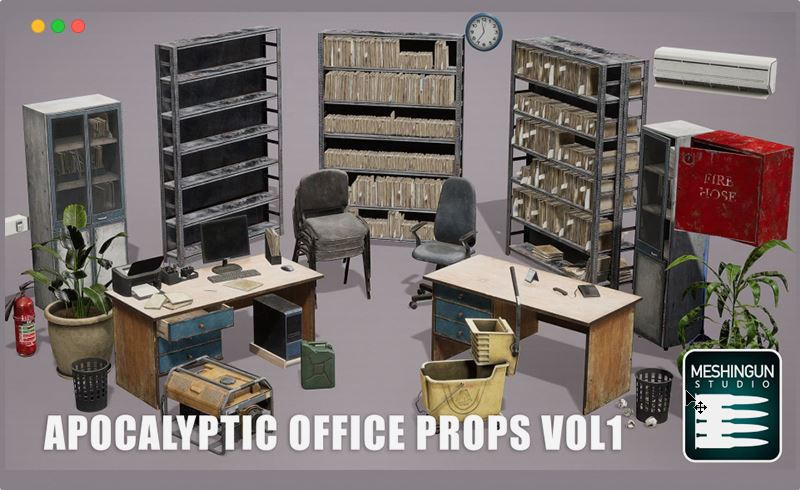【UE4/5】办公室道具 Apocalyptic Office Props